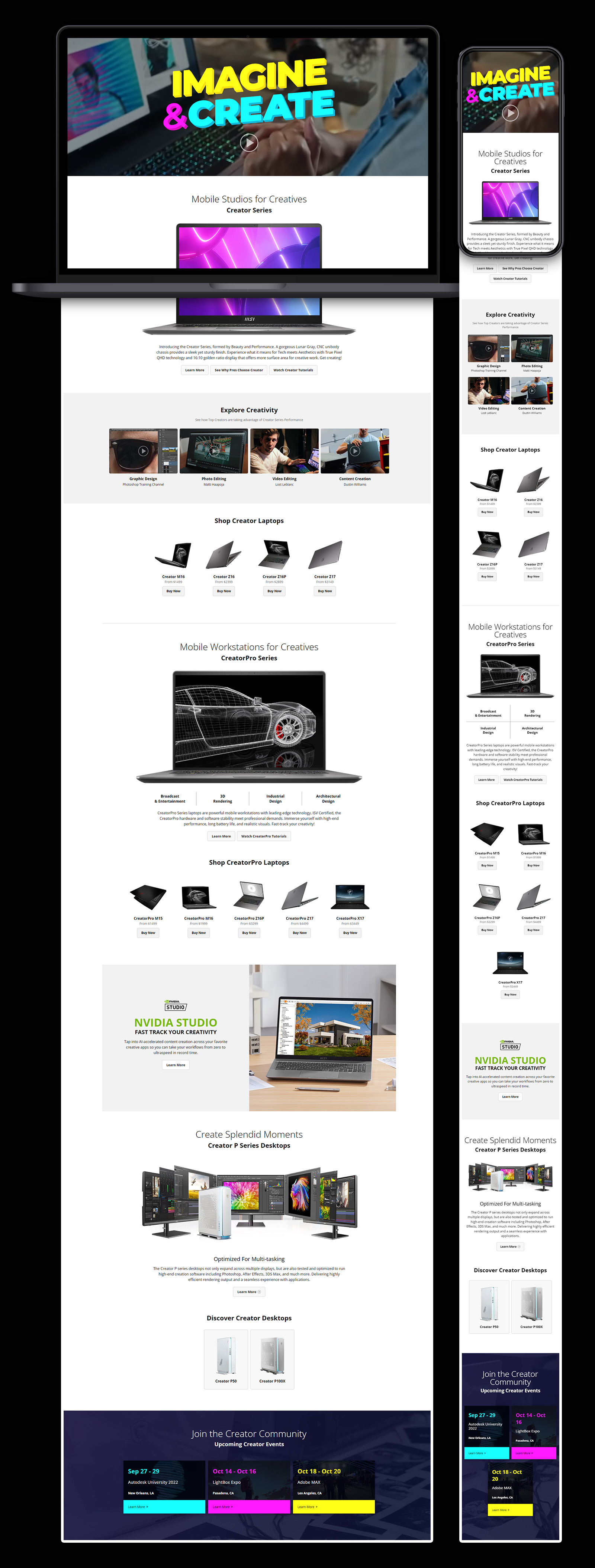 Full Page design displayed on laptop and mobile.