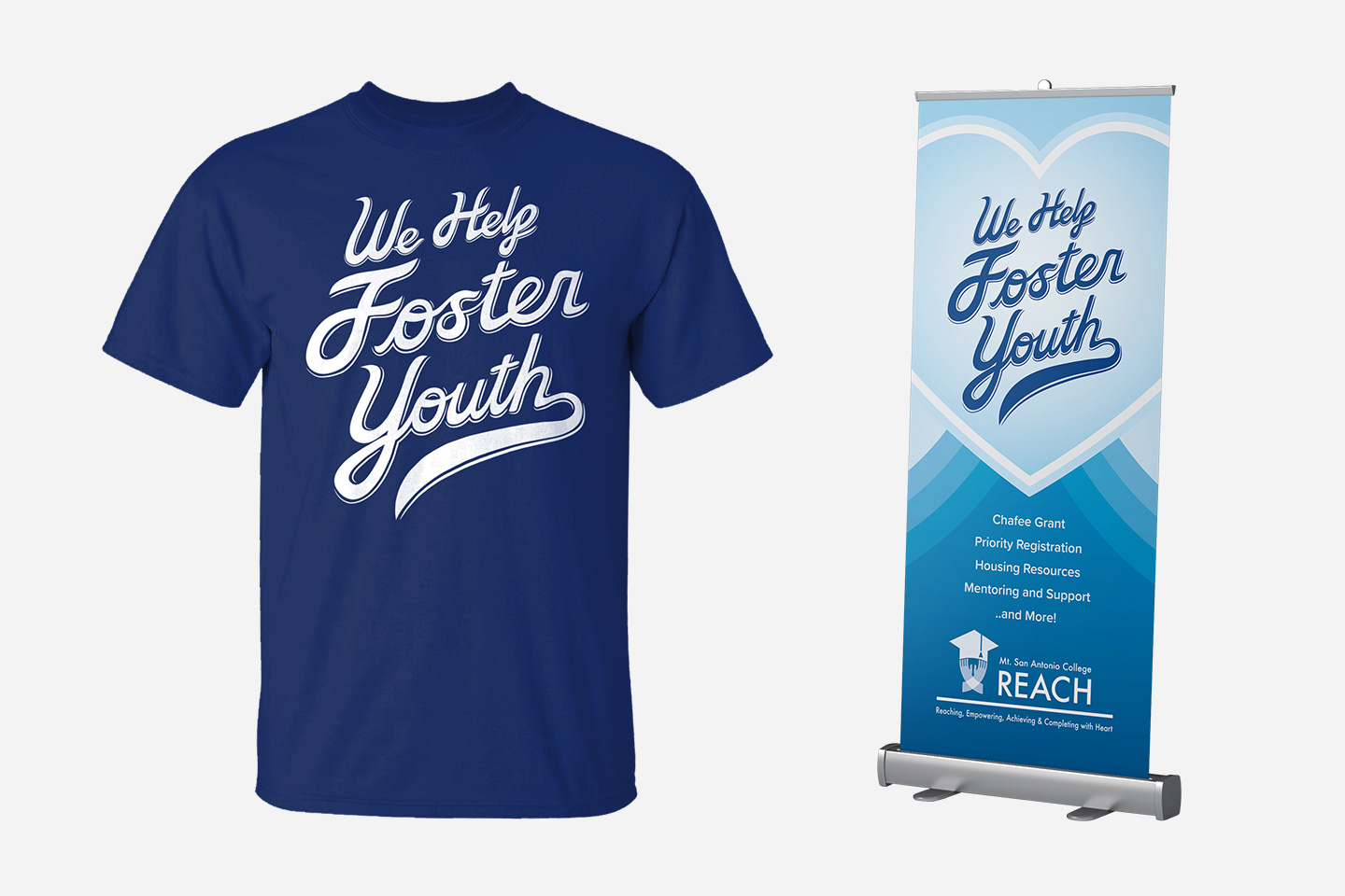 Reach Tshirt and retractable banner.