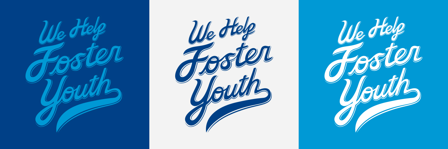 We Help Foster Youth typgraphy.